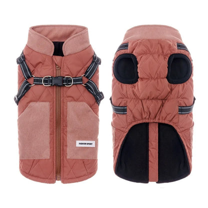 Adjustable Back Winter Dog Jacket Reflective Thickened Dog Cotton Jacket Warm Windproof Pet down Coat Snow Activities